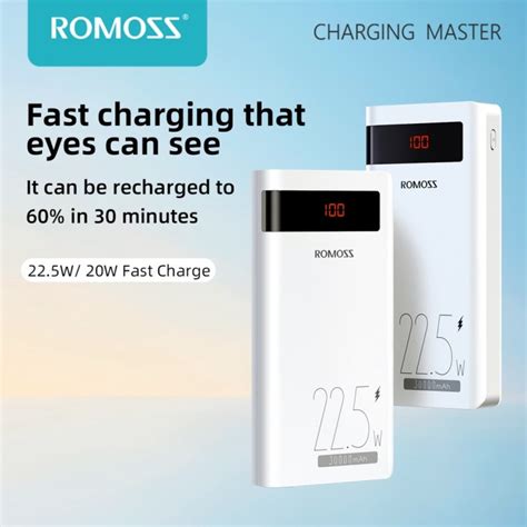 Jual Romoss Sense Pf Mah Power Pd W Fast Charge Display Shopee