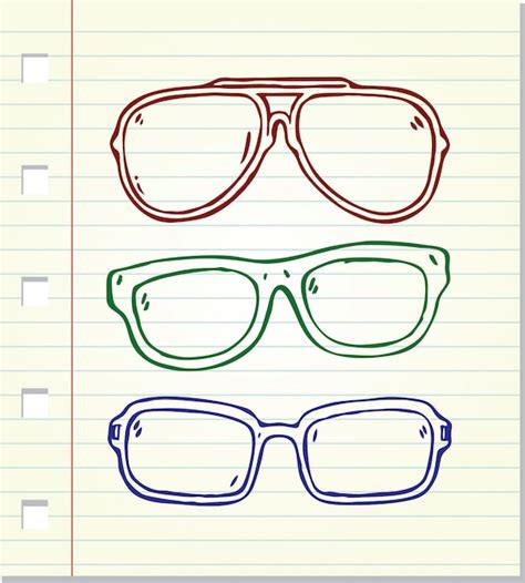 Gafas De Sol De Estilo Doodle Aisladas Vector Premium