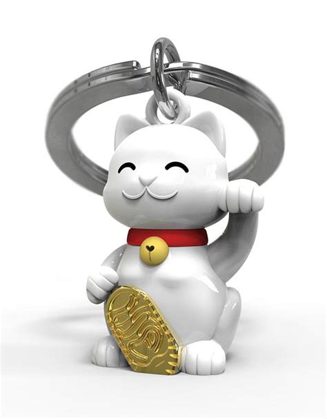 Lucky Cat Key Ring By Metalmorphose