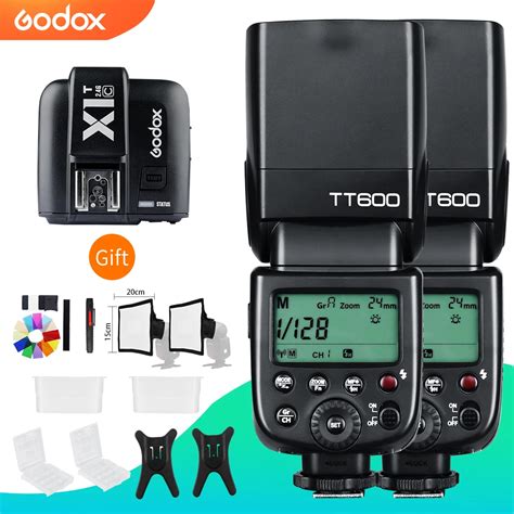 2pcs Godox TT600 2 4G Wireless Camera Flashes Speedlites With X1T C