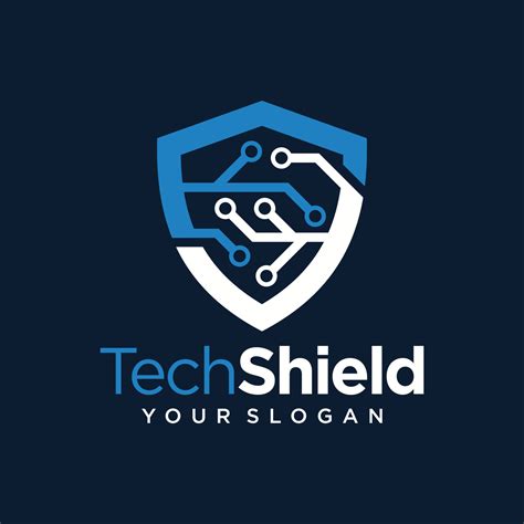 Tech Shield Logo Template Design Vector Emblem Design Concept