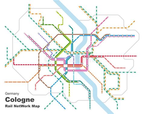 Rail Network Map of Cologne,Germany Stock Vector - Illustration of ...