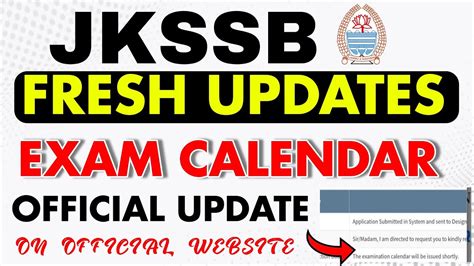 Jkssb Exam Calendar Official Update Jkssb Latest Update Today Jkssb