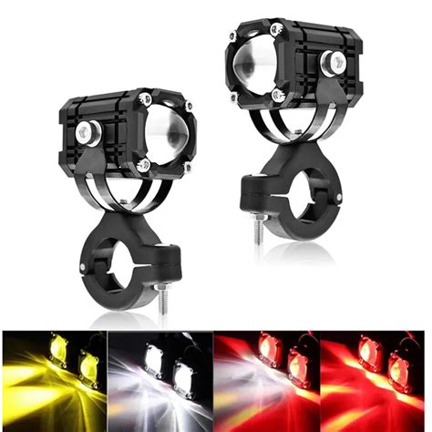 Motocicleta LED Spotlight Para Moto Off Road Lente De Condu O Luzes De