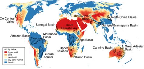 14 Of The Worlds Large Scale Aquifers The Study Aquifers Overlaid On