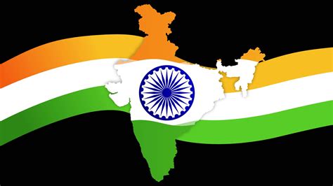 India Flag With Modren India Flag Colors With Elements On Black