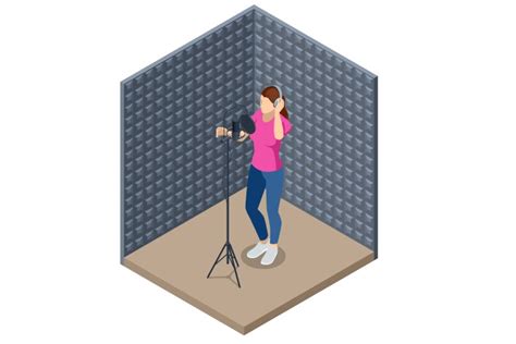 Isometric Music Recording Studio Royalty Free Vector Image