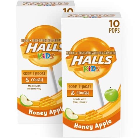 Halls Kids Cherry Cough And Sore Throat Pops 10 Pops 50 Off