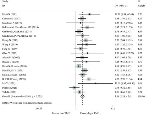 Forest Plot For Orr Of High Tmb Versus Low Tmb In Nsclc Patients Download Scientific Diagram