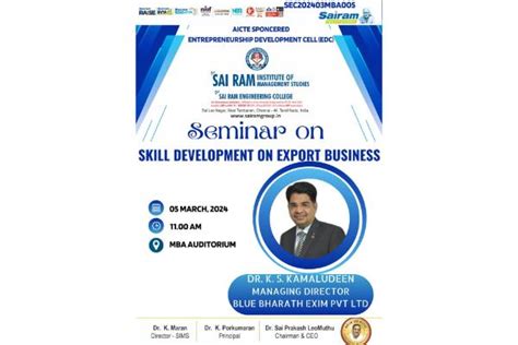 05 03 2024 SIMS Organized A Seminar On Skill Development On Export