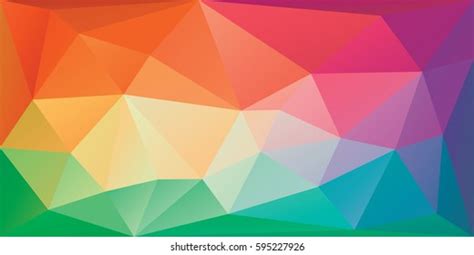 Polygonal Background Triangles Bright Rainbow Colors Stock Vector