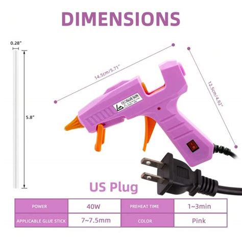 Hot Glue Gun Kit With Pcs Glue Sticks X Mm And Carrying Case Mini Hot Melt Glue Gun Pink