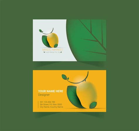 Mango Shop Business Card Design Visiting Card Design 24057452 Vector