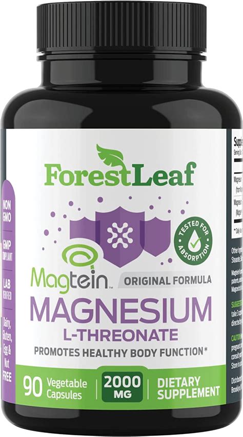 Forest Leaf Magnesium L Threonate Brain Supplement For Focus Memory