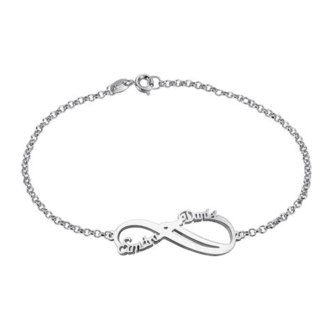 Personalized Infinity 2 Names Bracelet Sterling Silver Getnamenecklace