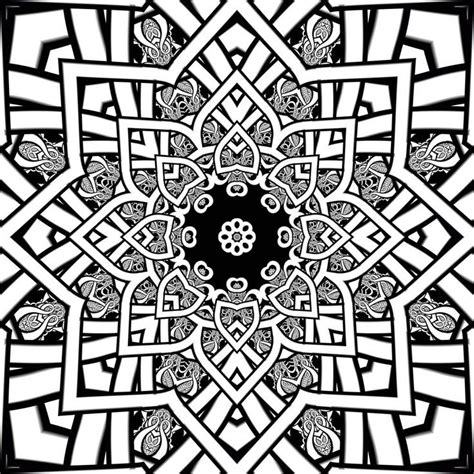 Fractal Mandala Coloring Pages