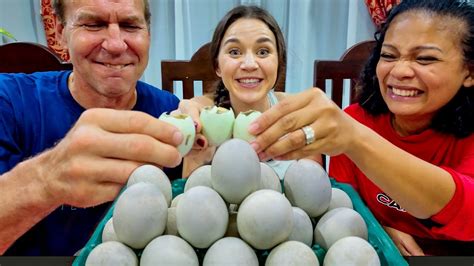 Balut Duck Egg Embryo Challenge Filipino Street Food Youtube