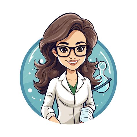 Premium Vector | Female science teacher cartoon vector art illustration