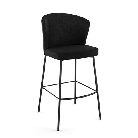 Amisco Camilla 30 In Bar Stool Charcoal Grey Bouclé Polyester