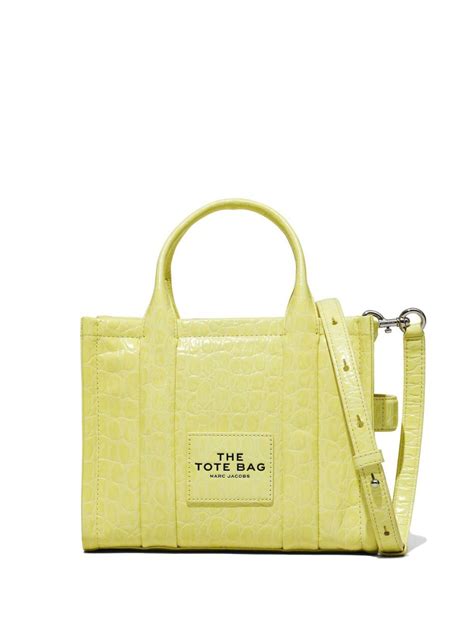 Marc Jacobs The Shiny Crinkle Mini Tote Bag Yellow Farfetch Uk