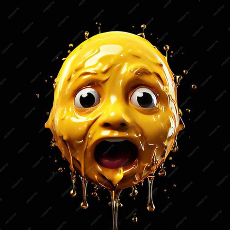 Premium Vector Yellow Monster With Face On A Black Background Yellow