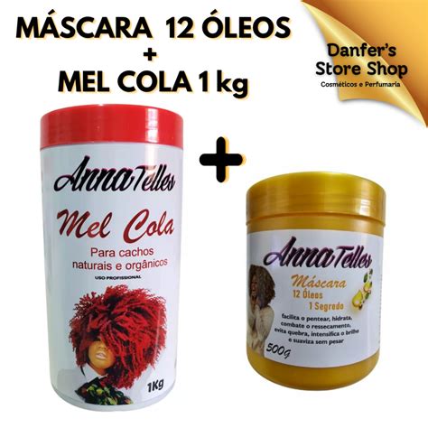 Kit Anna Telles Mel Cola 1 Kg Máscara 12 Óleos e 1 Segredo 500 gramas