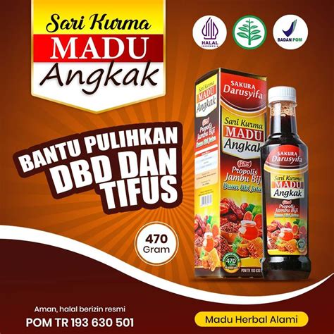 Jual Sari Kurma Madu Angkak Darusyifa Vitamin Penambah Nafsu Makan Obat