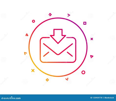 Mail Download Line Icon Incoming Messages Correspondence Sign Vector