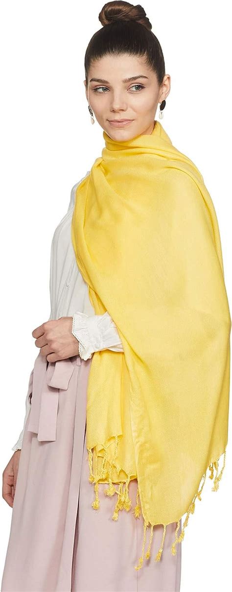 Pom Pom Cotton Scarf 20 X 71 Yellow Scarf