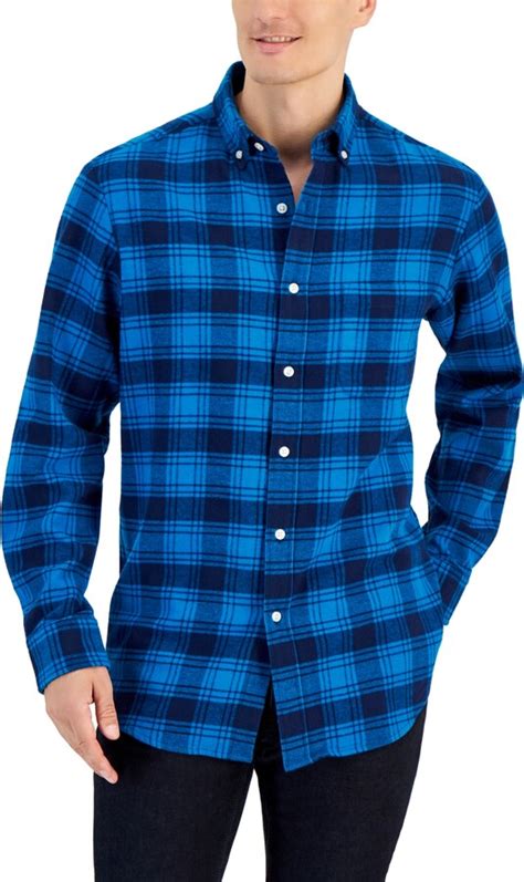 Club Room Men S Regular Fit Plaid Flannel Shirt Created For Macy S Shopstyle