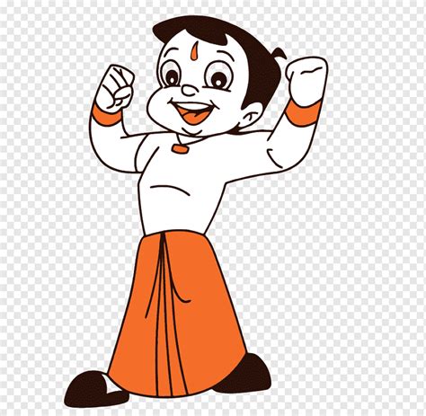 Niño personaje ilustración animación feliz chhota bheem caballo