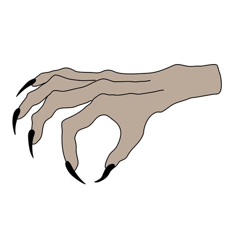 Creepy Hand With Ugly Fingers And Sharp Nails Vector Illustration