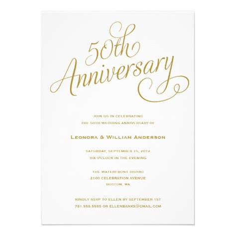 50th Wedding Anniversary Invitations