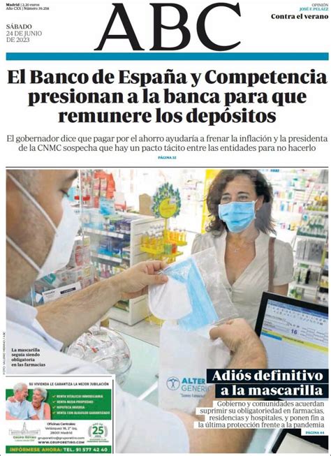 Periódico ABC España Periódicos de España Edición de sábado 24 de