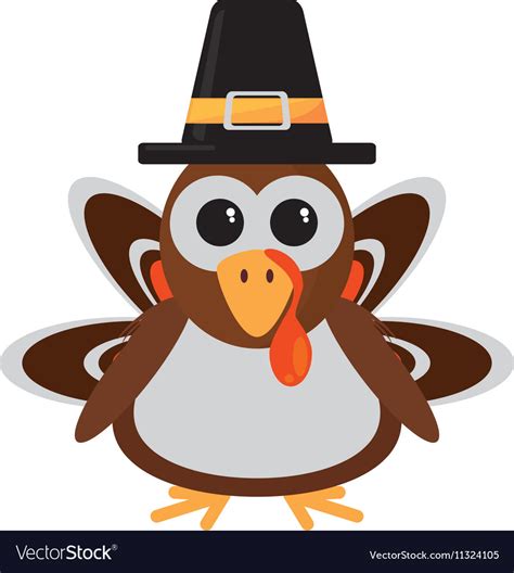 Turkey Character Thanksgiving Icon Royalty Free Vector Image