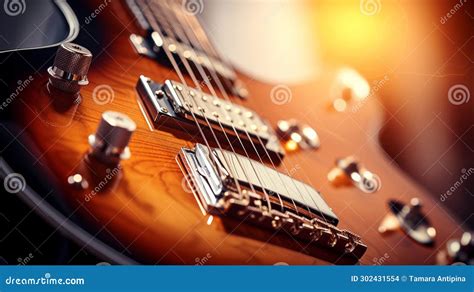 Electric Guitar Close Up Macro Photography Musical Instrument For