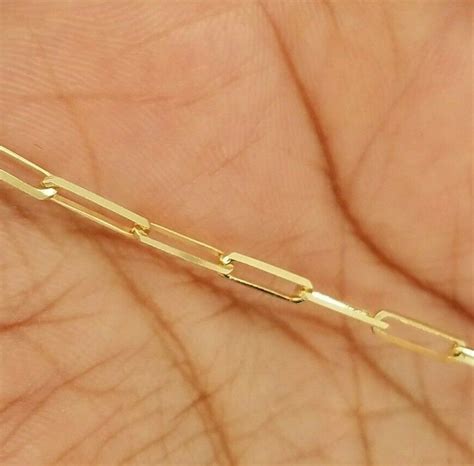 14k Yellow Gold Chunky Paperclip Bracelet Elongated Link Etsy