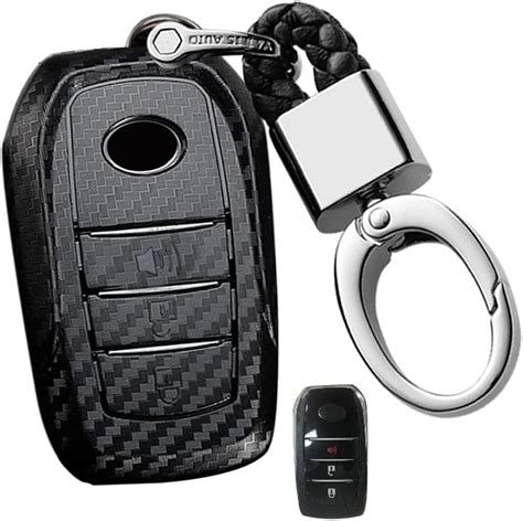 Amazon Ontto 3 Button Carbon Pattern Key Cover With Keychain Full