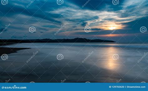 Geopark Ciletuh Sunset on the Beach Stock Photo - Image of orang, beach: 129702620