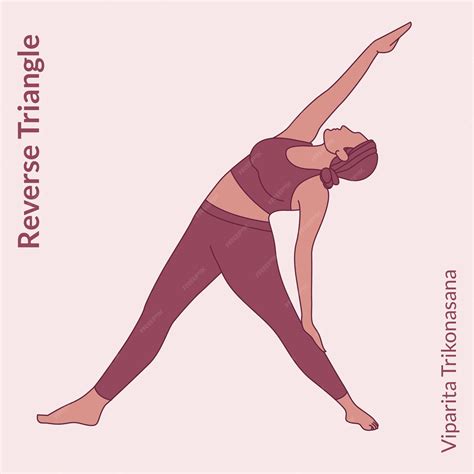 Premium Vector Reverse Triangle Pose Young Woman Practicing Yoga Pose Woman Workout Fitness