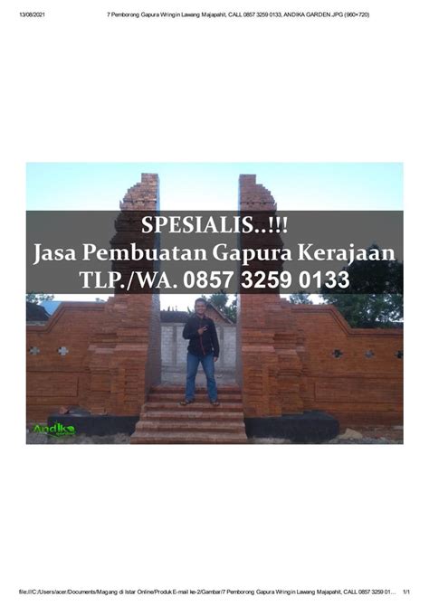 Jasa Gapura Candi Trenggalek Call 0857 3259 0133 Berpengalaman By