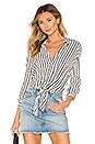 Superdown Carrie Button Up Blouse In White Black REVOLVE