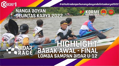 Aksi Bocil Babak Awal Final Lomba Sampan Bidar U Nanga Boyan