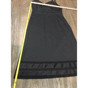 Jcpenney Intimates Sleepwear Vintage Jcpenney Silky Nylon Full Slip Lingerie Black Lace