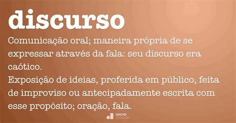 Discurso Dicio Dicionário Online de Português