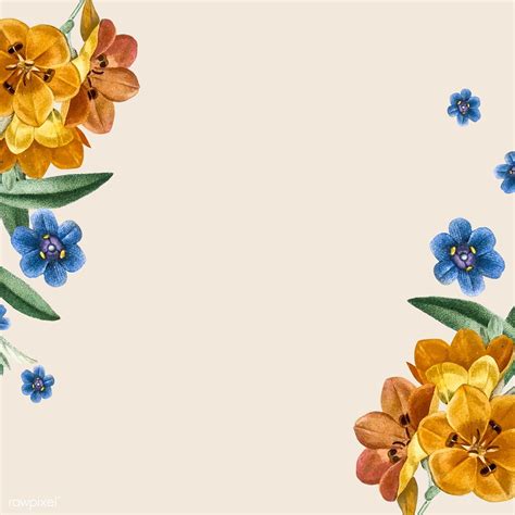 Cream floral frame design vector | premium image by rawpixel.com / Toon ...