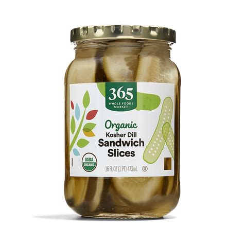 Cans By Whole Foods Market Organic Fresh Kosher Sandwich Pickle