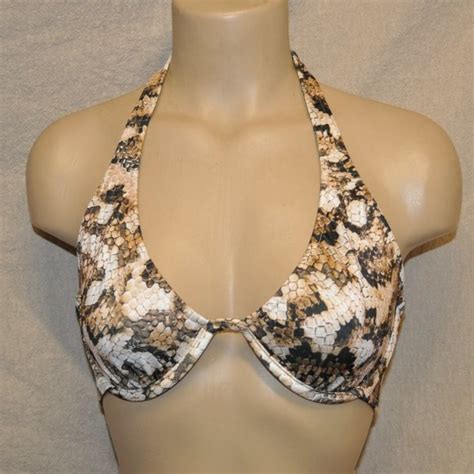 Venus Swim Venusdd C Underwire Brown Snakeskin Bikini Top Only