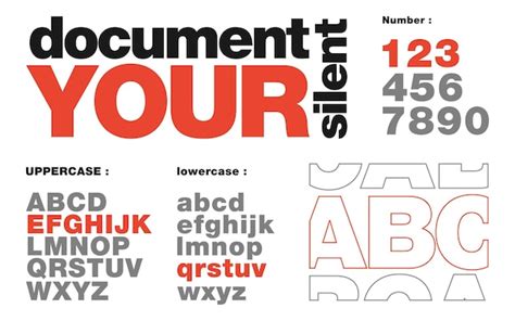 Typographie De Police Alphabet Abstrait Moderne Silencieux Police