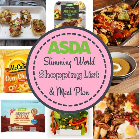 Asda Day Slimming World Meal Plan Shopping List Budget Friendly